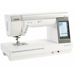 Janome MC 9450 QCP front view showing the longer sewing bed