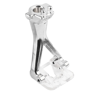 See-through applique foot for better view while stitching