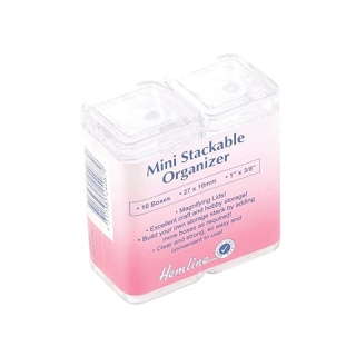 mini stackable organizer with magnifying lids