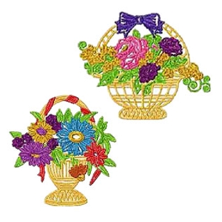 Flower Basket Machine Embroidery Designs
