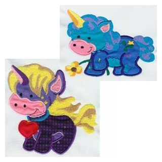 10 set Applique Unicorn Embroidery Design
