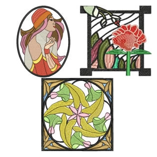 10 Set Art Nouveau Embroidery Design