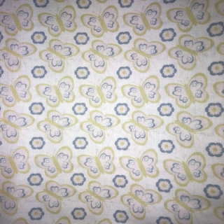 Baby Blue and Green Butterfly Fabric