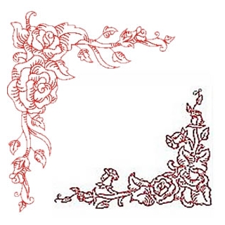 10 Set Rose Border and Corners Embroidery Design