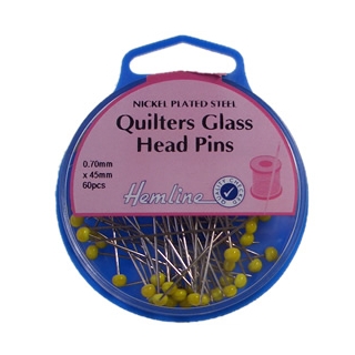 Long Quilting Pins with Glass Head