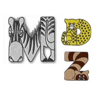 Animal Alphabet Embroidery Design