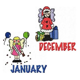 12 Calendar Month Machine Embroidery Designs