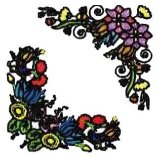 10 Set of Beautiful Floral Corners Embroidery Design
