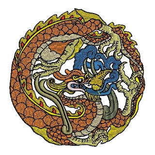 Oriental dragon Embroidery Design