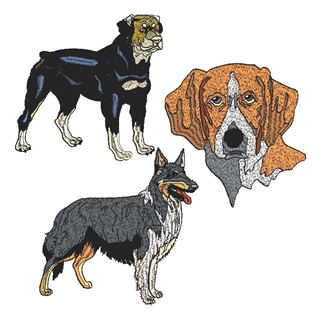 10 set of Dogs Embroidery Design