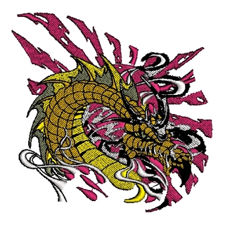 Fantasy Dragon Embroidery Design