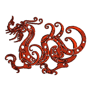 Red dragon Embroidery Design