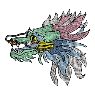 Dragon head Embroidery Design