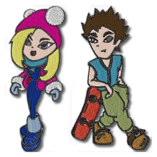 20 set Fashion Girls and Boys Embroidery Design
