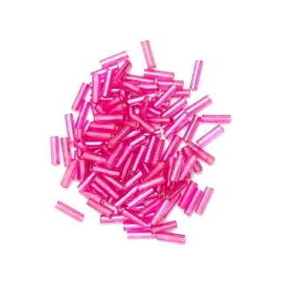 Bugle Beads 6mm in Fuchsia