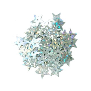 Sequins Hologram Stars 10mm in Silver