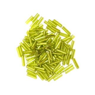 Bugle Beads 6mm in Lime Green