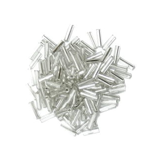 Bugle Beads 6mm in Silver