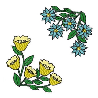 Real Corner Floral Embroidery Design