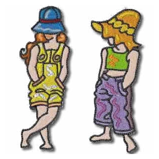 10 set Funky Girls Embroidery Design