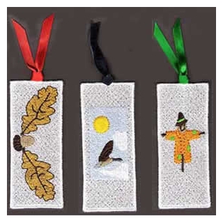 10 set Fall Bookmarkers Embroidery Design