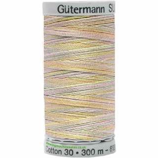 Gutermann Sulky Cotton Thread 300M Pink, Purple, Green Mixed Col.4102