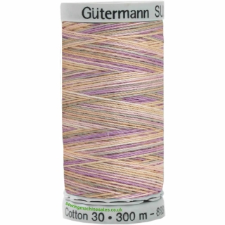 Gutermann Sulky Cotton Thread 300M Green, Pink, Yellow, Purple Col.4103