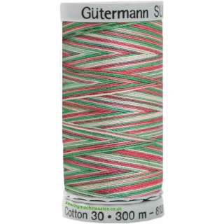 Gutermann Sulky Cotton Thread 300M Green, Red, White Col.4104