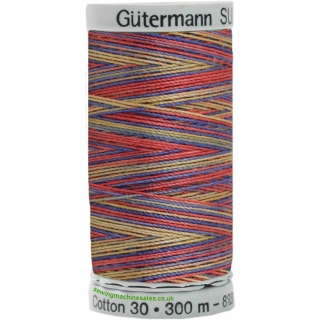 Gutermann Sulky Cotton Thread 300M Blue, Red, Yellow Col.4108