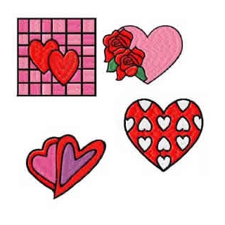 50 Set of Hearts Embroidery Design