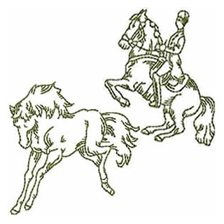 30 Redwork horse designs Embroidery Design