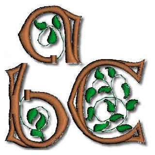 Ivy Alphabet font machine embroidery designs