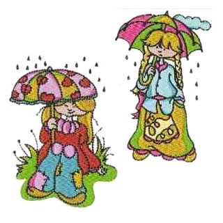 10 set of Laura Rainy Day Embroidery Design