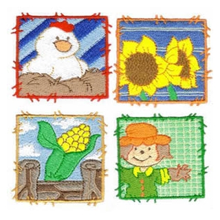 10 set Farm Blocks Embroidery Design