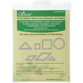 Clover patchwork template square and octagon