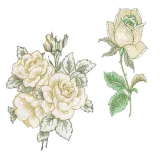 10 set Large Open Floral Embroidery Design