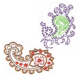 10 set Paisley Embroidery Design