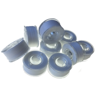 10x Plastic reusable bobbins with thread pre-wound on