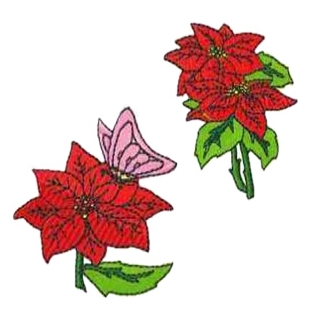 16 set of Poinsettias Embroidery Design