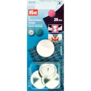 Prym Cover Buttons Brass Silver 29mm