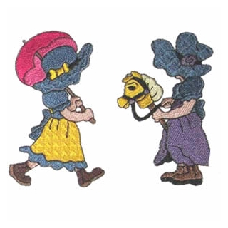 10 set Kids with Sun Bonnets Embroidery Design