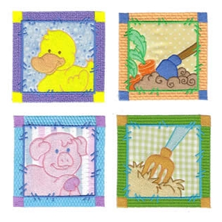 10 set Applique Sweet Farm Blocks Embroidery Design