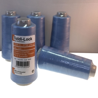 Light Blue Gutermann Toldi overlocking thread 2500m cone