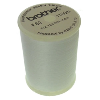 Large Brother Embroidery Bobbin Thread - White 1100m