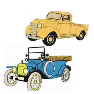 10 set Large Vintage Car Machine Embroidery Designs
