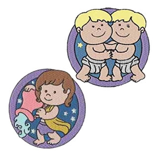 12 set Zodiac Signs Embroidery Design